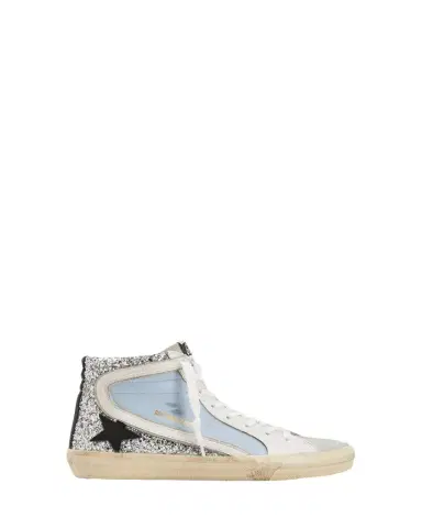 Golden Goose Slide Mid-Top Glitter Leather Sneakers | Thumbnail 1 Golden Goose Slide Mid-Top Glitter Leather Sneakers | Thumbnail 1