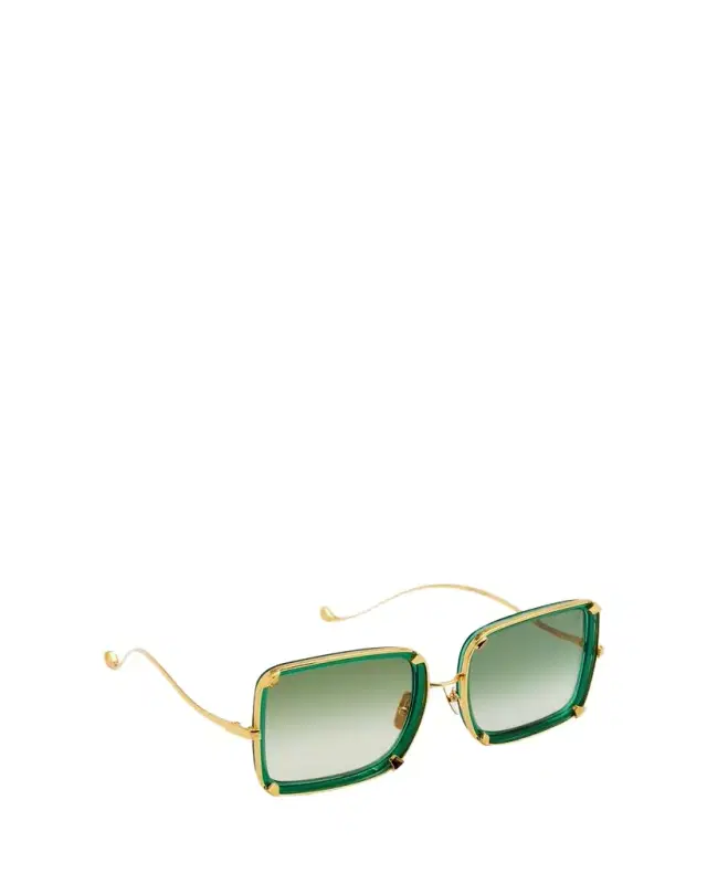 White Moon Square Acetate & Stainless Steel Sunglasses