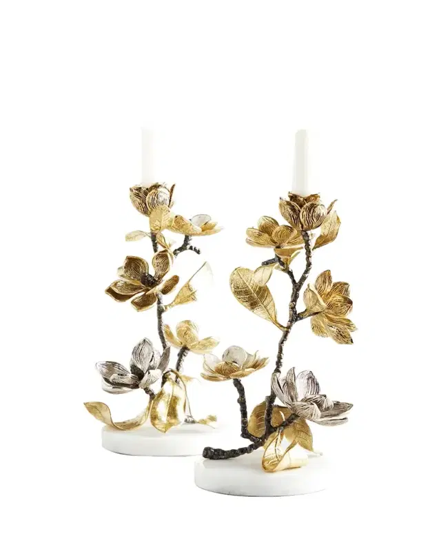 Michael Aram Vintage Bloom 12" Candleholders, Set of 2