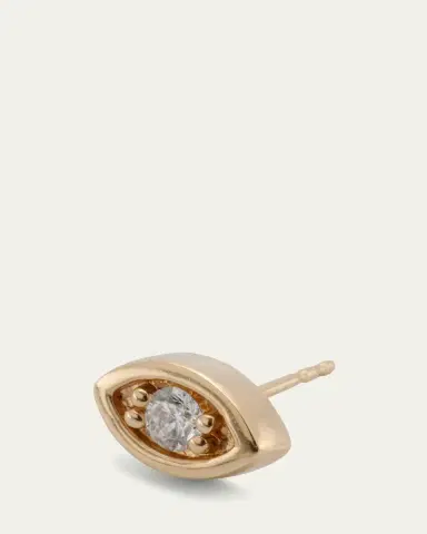 Sydney Evan Yellow Gold Diamond Center Evil Eye Stud Earring, Single | Thumbnail 3