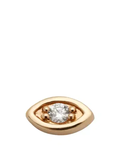 Sydney Evan Yellow Gold Diamond Center Evil Eye Stud Earring, Single | Thumbnail 1