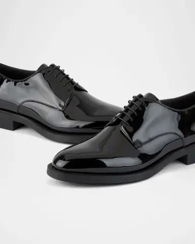Giorgio Armani Men's Patent Leather Derby Shoes | Thumbnail 3 Giorgio Armani Men's Patent Leather Derby Shoes | Thumbnail 3