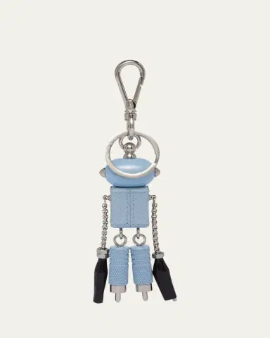 Prada Men's Saffiano Leather Edward Trick Robot Keychain | Thumbnail 2 Prada Men's Saffiano Leather Edward Trick Robot Keychain | Thumbnail 2