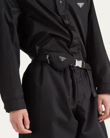 Prada Men's Nastro Nylon Belt w/ Zip Pouch | Thumbnail 2