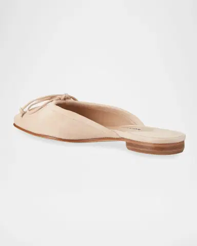 Manolo Blahnik Ballerimu Suede Bow Ballerina Flat Mules | Thumbnail 2