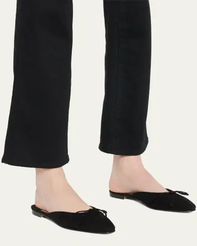 Manolo Blahnik Ballerimu Suede Bow Ballerina Flat Mules | Thumbnail 2