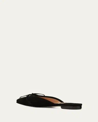 Manolo Blahnik Ballerimu Suede Bow Ballerina Flat Mules | Thumbnail 4