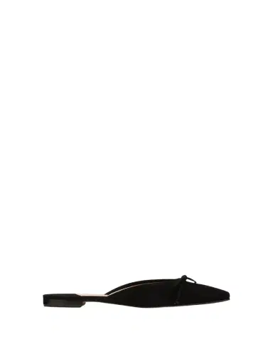 Manolo Blahnik Ballerimu Suede Bow Ballerina Flat Mules | Thumbnail 1