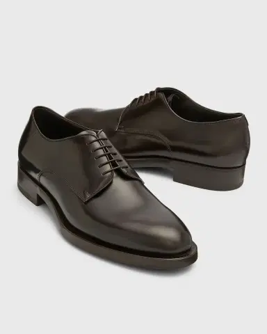 Giorgio Armani Men's Leather Derby Shoes | Thumbnail 7