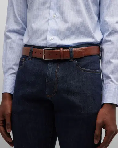 Santoni Men's Grained Leather Belt | Thumbnail 2