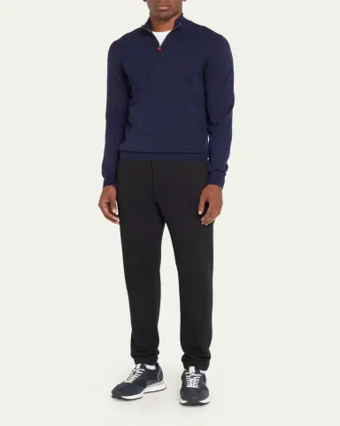 Kiton Men's Wool Half-Zip Sweater | Thumbnail 2