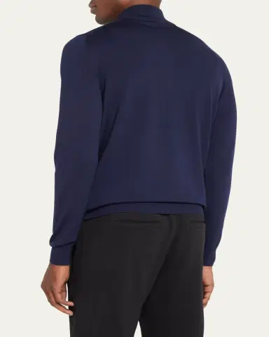 Kiton Men's Wool Half-Zip Sweater | Thumbnail 3