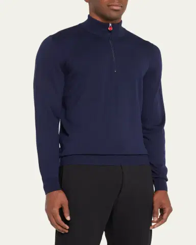 Kiton Men's Wool Half-Zip Sweater | Thumbnail 4