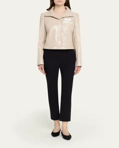 Courrèges Textured Vinyl Crop Jacket | Thumbnail 139 Courrèges Textured Vinyl Crop Jacket | Thumbnail 139