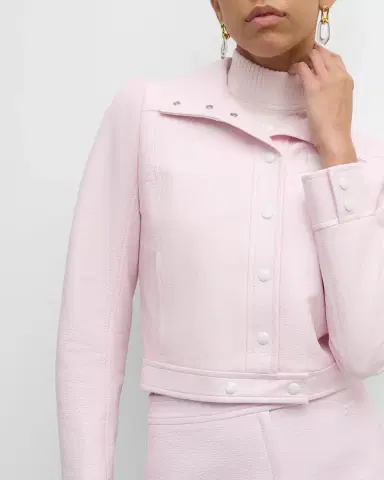 Courrèges Textured Vinyl Crop Jacket | Thumbnail 46 Courrèges Textured Vinyl Crop Jacket | Thumbnail 46