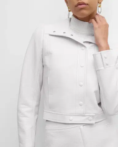 Courrèges Textured Vinyl Crop Jacket | Thumbnail 66 Courrèges Textured Vinyl Crop Jacket | Thumbnail 66