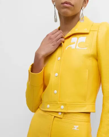 Courrèges Textured Vinyl Crop Jacket | Thumbnail 72 Courrèges Textured Vinyl Crop Jacket | Thumbnail 72