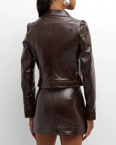 Courrèges Textured Vinyl Crop Jacket | Thumbnail 88 Courrèges Textured Vinyl Crop Jacket | Thumbnail 88