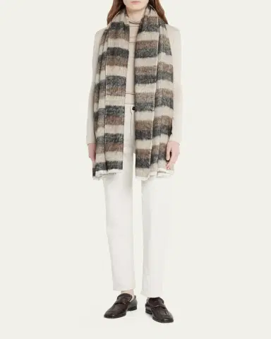 Denis Colomb Hokkaido Striped Shawl | Thumbnail 6 Denis Colomb Hokkaido Striped Shawl | Thumbnail 6