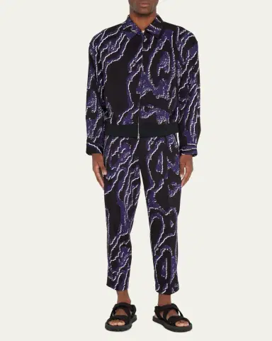 3.1 Phillip Lim Men's Wood Grain Elastic-Waist Pants | Thumbnail 2 3.1 Phillip Lim Men's Wood Grain Elastic-Waist Pants | Thumbnail 2