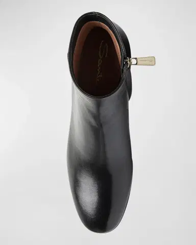 Santoni Halfrida Napa Zip Ankle Booties | Thumbnail 3