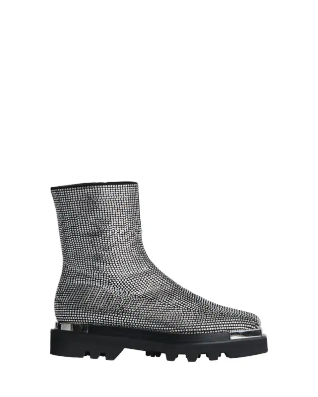 Peter Do Crystal Stud Zip Combat Boots