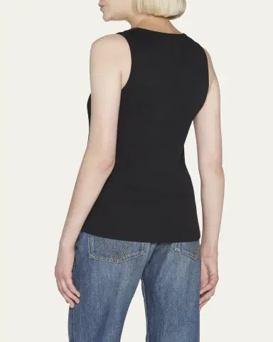 Bottega Veneta Dry Stretch Cotton Ribbed Tank Top | Thumbnail 3 Bottega Veneta Dry Stretch Cotton Ribbed Tank Top | Thumbnail 3