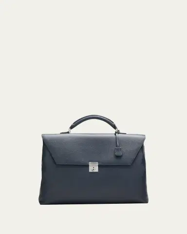Valextra Men's Avietta Pebble Leather Briefcase | Thumbnail 5 Valextra Men's Avietta Pebble Leather Briefcase | Thumbnail 5