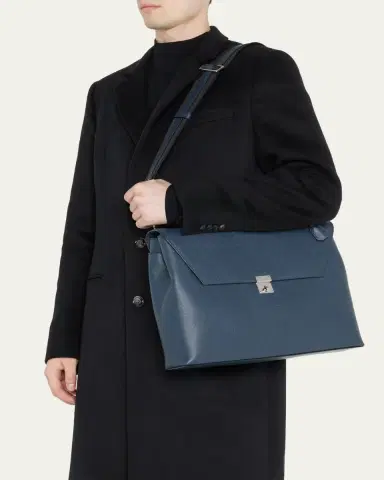 Valextra Men's Avietta Pebble Leather Briefcase | Thumbnail 6 Valextra Men's Avietta Pebble Leather Briefcase | Thumbnail 6