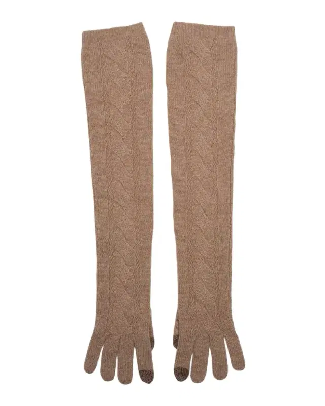 Coraline Cable Knit Cashmere-Blend Gloves