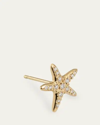 Sydney Evan 14K Yellow Gold Starfish Stud Earring, Single | Thumbnail 3 Sydney Evan 14K Yellow Gold Starfish Stud Earring, Single | Thumbnail 3