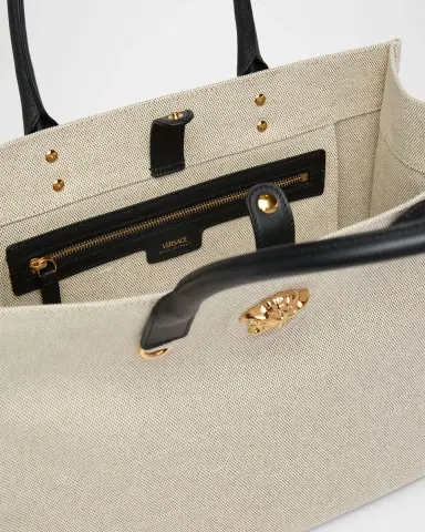 Versace La Medusa Logo Canvas Tote Bag | Thumbnail 3