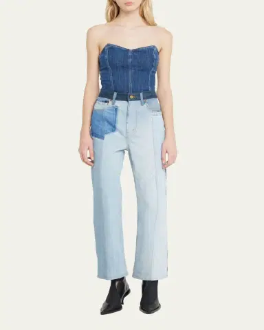 Le Jean Avery Denim Corset Top | Thumbnail 2