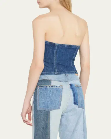 Le Jean Avery Denim Corset Top | Thumbnail 3