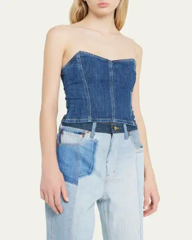Le Jean Avery Denim Corset Top | Thumbnail 4