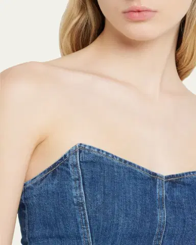 Le Jean Avery Denim Corset Top | Thumbnail 5