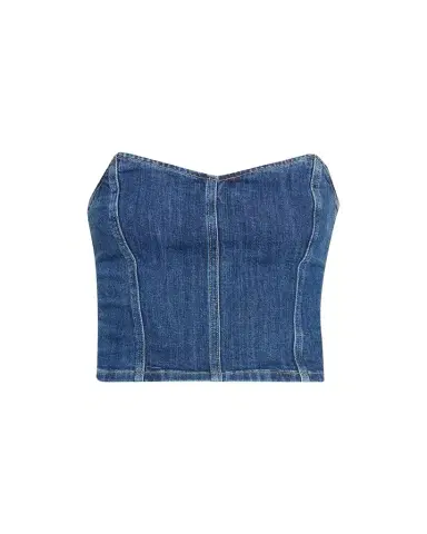 Le Jean Avery Denim Corset Top | Thumbnail 1