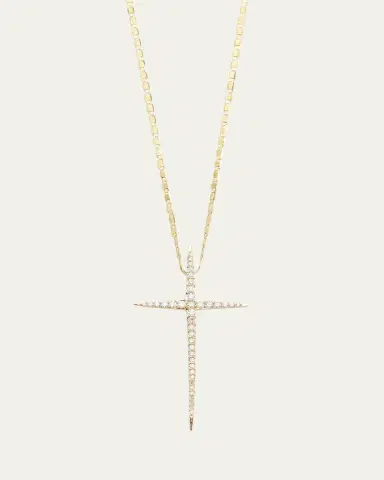 Lana 14K Gold Flawless Skinny Pointed Cross Pendant Necklace | Thumbnail 5