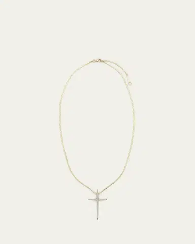 Lana 14K Gold Flawless Skinny Pointed Cross Pendant Necklace | Thumbnail 7