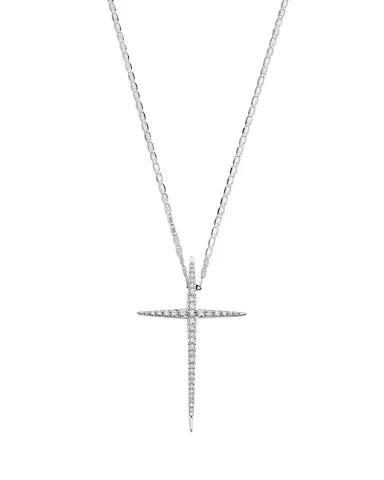 Lana 14K Gold Flawless Skinny Pointed Cross Pendant Necklace | Thumbnail 1