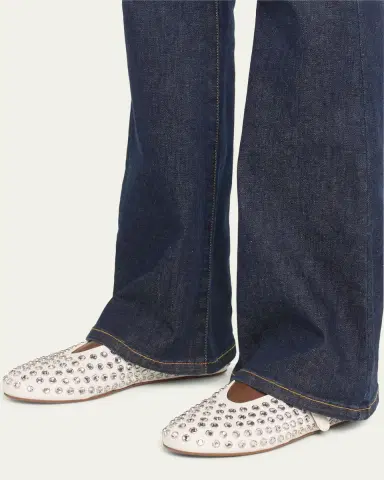 Alaïa Leather Mary Jane Flats With Allover Studs | Thumbnail 2