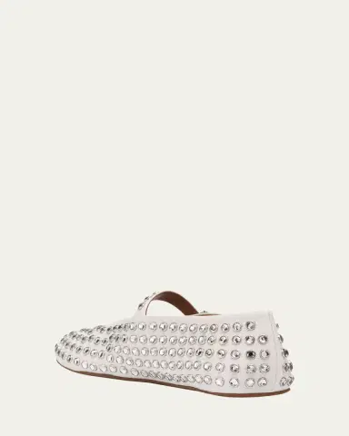 Alaïa Leather Mary Jane Flats With Allover Studs | Thumbnail 4