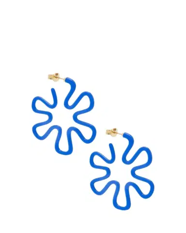 Bea Bongiasca Blue Enamel Flower Hoop Earrings | Thumbnail 1