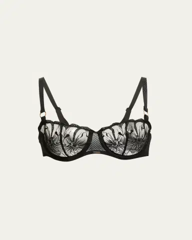 Chantelle Fleur Floral-Embroidered Scalloped Demi Bra | Thumbnail 2