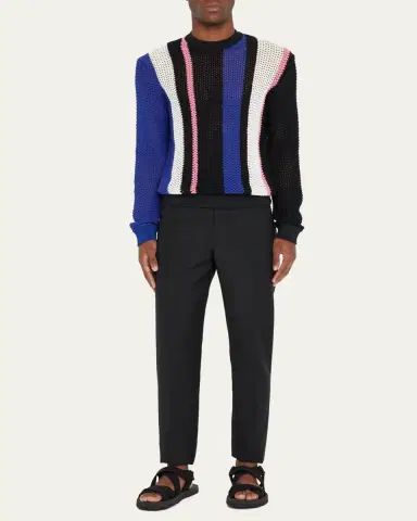 3.1 Phillip Lim Men's Block Stripe Pointelle Sweater | Thumbnail 2 3.1 Phillip Lim Men's Block Stripe Pointelle Sweater | Thumbnail 2