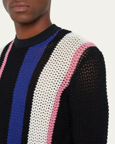3.1 Phillip Lim Men's Block Stripe Pointelle Sweater | Thumbnail 5 3.1 Phillip Lim Men's Block Stripe Pointelle Sweater | Thumbnail 5