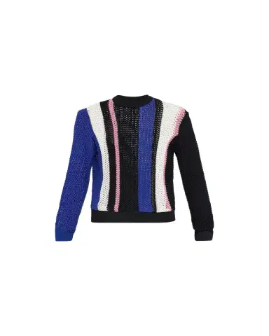 3.1 Phillip Lim Men's Block Stripe Pointelle Sweater | Thumbnail 1 3.1 Phillip Lim Men's Block Stripe Pointelle Sweater | Thumbnail 1