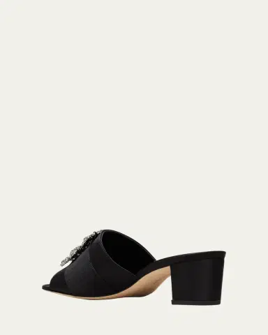 Manolo Blahnik Marta Crystal Buckle Silk Sandals | Thumbnail 4