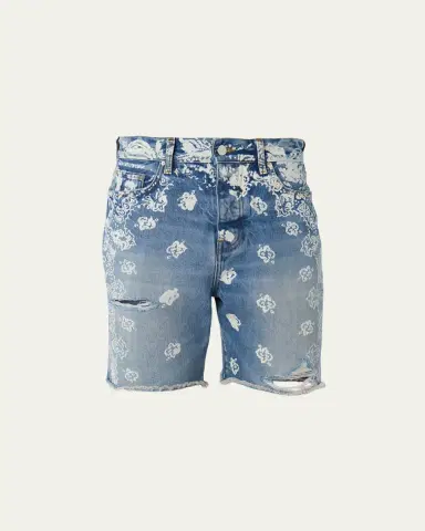 AMIRI Men's Bleach Bandana Denim Shorts | Thumbnail 2 AMIRI Men's Bleach Bandana Denim Shorts | Thumbnail 2