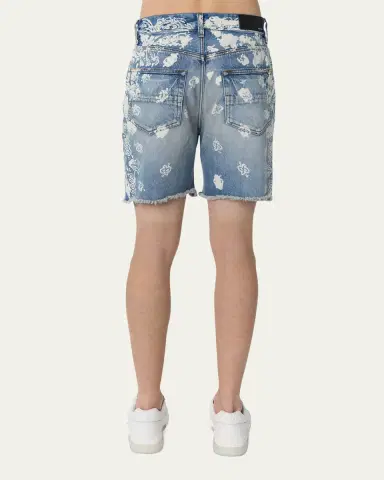 AMIRI Men's Bleach Bandana Denim Shorts | Thumbnail 3 AMIRI Men's Bleach Bandana Denim Shorts | Thumbnail 3